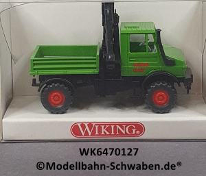 Wiking 6470127 H0, Unimog mit Ladekran, WIMO Bau, grün, OVP