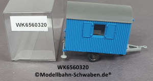 Wiking 6560320, H0, Bauwagen, 1-achsig, blau, EVP