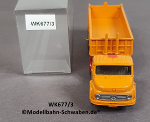 Wiking 677/3, H0, MB LS1413, Hinterkipper Sattelzug, orange, EVP
